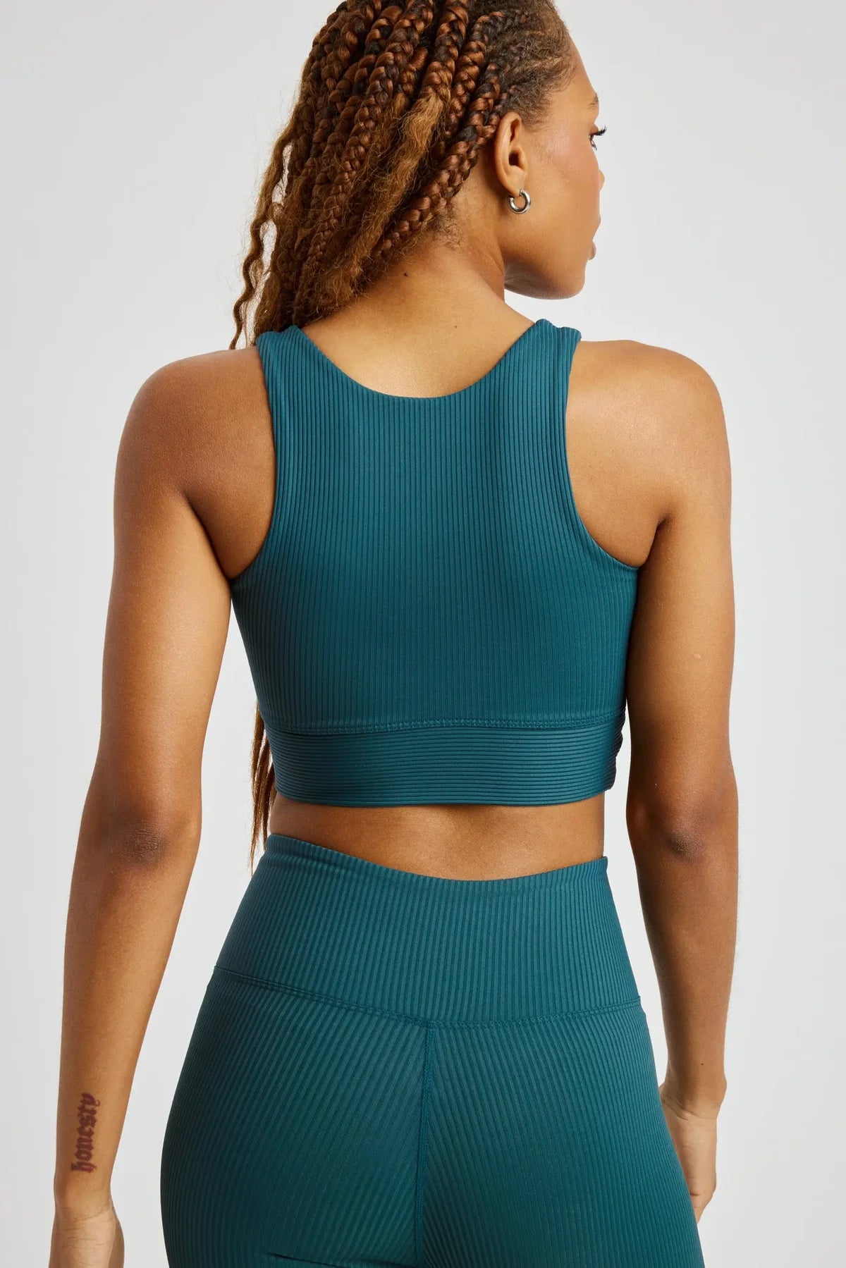 Ribbed Gym Bra Deep Teal